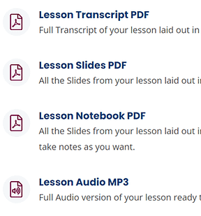 Resources Learning resources provided with all courses from ezecontent.com